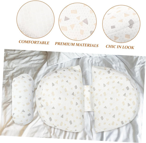 Hemoton Pregnancy Pillow with Adjustable Wedge for Supportive Side Sleeping Maternity Cushion for Pregnant Women Soft