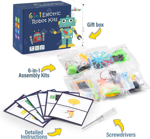 STEM Robotic Kits, Science Experiments Robot Building Kit for Kids 5-7 8-12, Electronic Engineering Projects for Girls, DIY Coding Robots for Boys to Build, Gifts Summer Activities Outdoor Toy