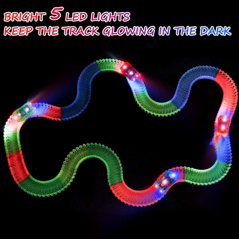 4pcs Tracks Cars Replacement - Light Up Magic Cars for Tracks Compatible with Glow in the Dark Toy Cars
