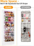 6 Over the Door Organizes- Tier Stuffed Animal Storage, Bathroom Organizers and Storage, Swing-proof Hanging Organizer
