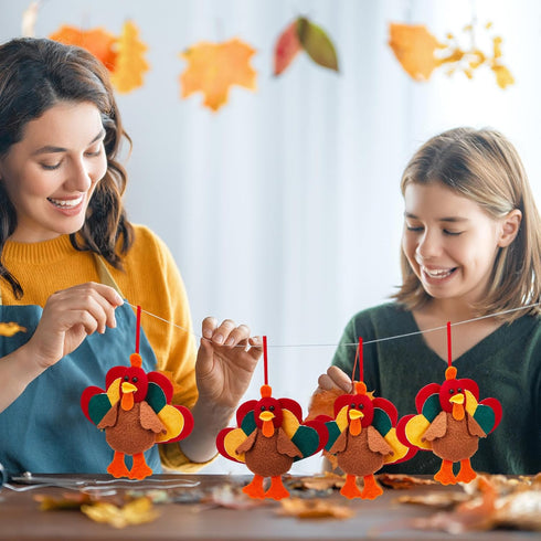 Suhine 24 Pcs Thanksgiving Turkey Toy, Mini Stuffed Animal Bulk for Thanksgiving Party Decor and Birthday Gifts