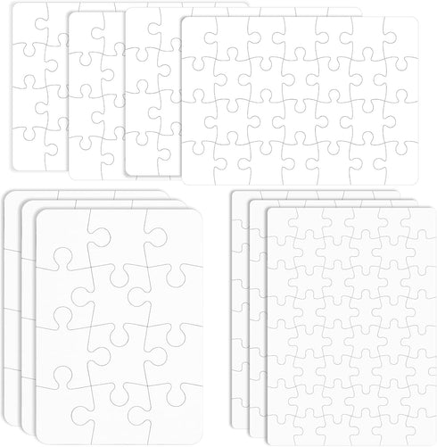 10 Sets Blank Sublimation Puzzle Jigsaw for Kids - DIY Custom Puzzle Heat Press Thermal Transfer