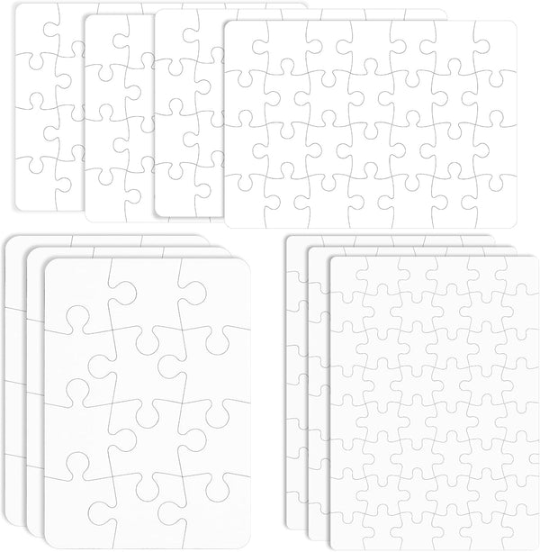 10 Sets Blank Sublimation Puzzle Jigsaw for Kids - DIY Custom Puzzle Heat Press Thermal Transfer