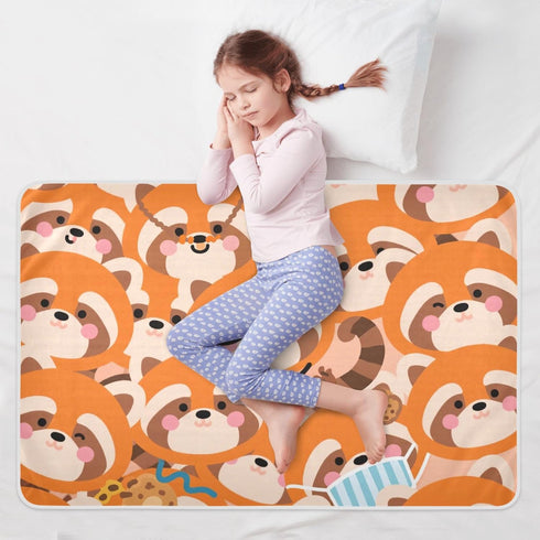 siphylline 52" 34" Cartoon Cute Fox Orange Extra Large Resuable Baby Bed Pad Highly Absorbent Potty Training Pads