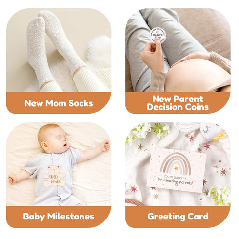 Set New Mom Gifts for Women, Top Pregnancy Gifts with Mom and Dad Tumbler for First Time Moms, Expecing Parents to Be