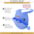 Silicone Bibs with Food Catcher Pocket, Adjustable Blue Fish Feeding Bibs with Trough for Littles