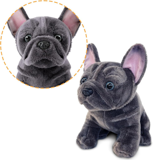 Dog,9" Bulldog Stuffed Animals Realistic Dog Stuffed Animals Soft Cuddly Gray Bulld og Stuffed D og Plush,Puppy Plush