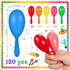 Lenwen 120 Pcs 4 Inch Mini Fiesta Maracas Bulk, Neon Maracas Shakers for Birthday Mexican Party Classroom Musical