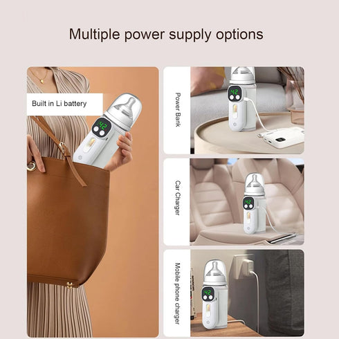 Changor Milk Bottle Warmer Fast Heating Accurate Temp Control for Home Outdoor Travel, ABS Leather Material