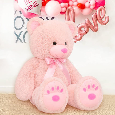 MorisMos Giant Teddy Bear Stuffed Animal - Life Size 36in Large Cuddly Soft Teddy Bear for Baby Shower