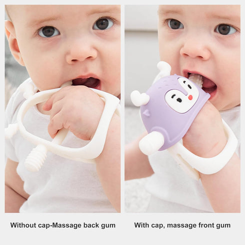 3-6Months, 6-12Months, Smily Mia Reindeer Hand Teether for Baby Chew Toys/Teething Toys for BPA Free Silicone Teething
