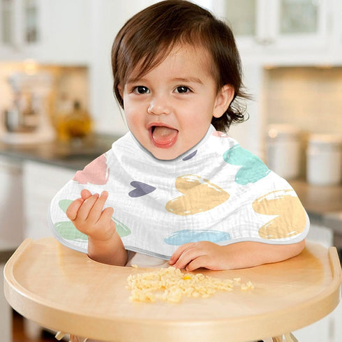 YETTASBIN Love Heart Muslin Baby Burp Cloth, Super Soft Absorbent Cotton Burp Rag Baby Bibs Feeding Cloth for Newborn