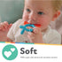 Nuby Geo Zoos Massaging Teether, Baby Teething Toy, Soft Easy Grip, 3+ Months, Dino