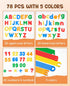 78PCS Magnetic Letters Numbers Alphabet Fridge Magnets ABC 123 Preschool Educational Learning Plastic Colorful Toy Set Uppercase Lowercase Math Symbols for Toddlers Kids
