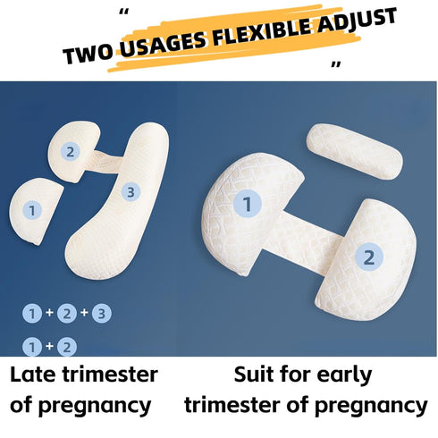 HAPIKI Pregnancy Pillows for Sleeping, U Shaped Full Body Pillow for Pregnancy Women,Detachable&DIY Maternity