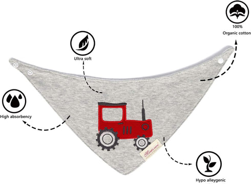 JN&LULU 3-Pack Newborn Baby Bibs Baby Bandana Drool Bibs for Drooling and Teething,Organic Cotton Bibs for Baby Gifts
