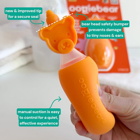 oogiebear: Baby Nasal Aspirator - Safe Booger & Earwax Remover for Newborns, Infants, Toddlers - Better Syringe
