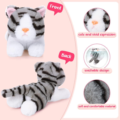 3 Pcs 9 Inch Cat Stuffed Animal Plush Toys - Cute Small Cat Plush Gifts for Boys Girls School Pet Party Favors