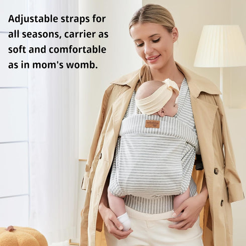 Baby Wraps Carrier Newborn to Toddler, Kangaroo Baby Easy Wearing Wrap, Adjustable Soft Baby Holder Front Chest Sling