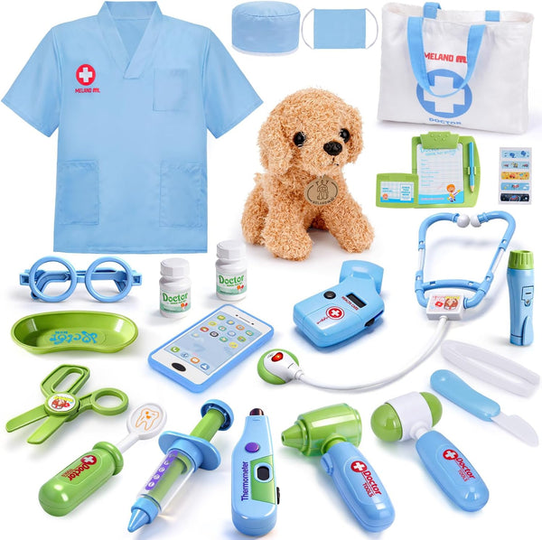 Meland Toy Doctor Kit for Kids - Pretend Play Doctor Set with