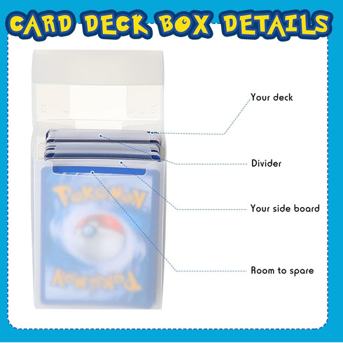 TCG Deck Cards Boxes - Large Capacity with Dividers, Fits 80+ Cards, Storage Organizer for Trading Card Games