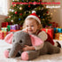 32" Giant Grey Elephant Plush Toy - Fluffy Stuffed Animal Gift for Kids
