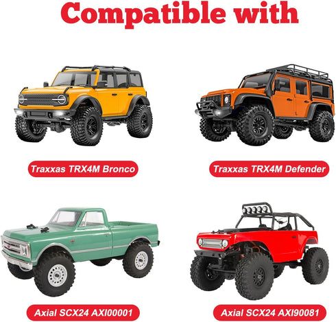 Hobbypark Soft Rubber SCX24 Tires 1.0 Rock Crawler for 1/18 TRX4M Axial SCX24 (4PCS, 54x20mm)