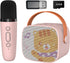Mini Karaoke Machine for Kids, Portable Bluetooth Speaker with Wireless Microphone, Music Player Toys for Girls and