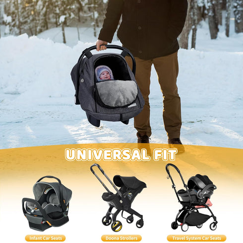 Orzbow Winter Carseat Cover for Baby, Infant Car Seat Cover Compatible with Doona Car Seats, Zipper Access, Breathable