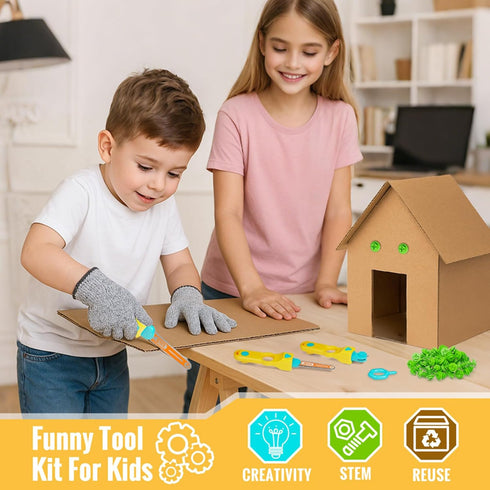 129 SpringFlower Cardboard Cutter for Kids, PCS Cardboard Tools for Kids, STEM Educational Construction Kit Toys