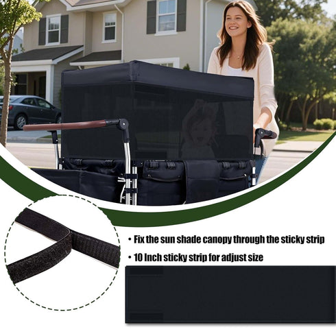 Waybas 4 W2 W4 102 13 Side Breathable Wagon Stroller Sunshade Net Canopy, Adjustable Wagon Attachment Cover Canopy