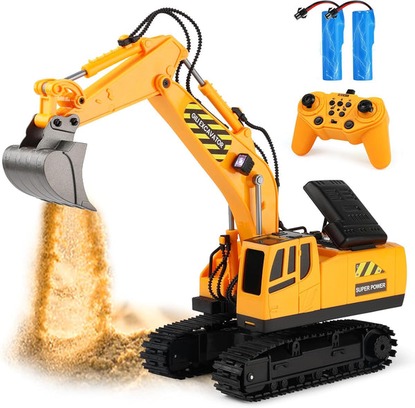 RC Toys Construction Excavator Car, Kids Birthday Gift for Boys & Girls 4-9 Years, Best Toddler Sand Play Vehicle
