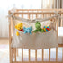 Wanmu 2 Linen Baby Bedside Hanging Storage Bag, Oatmeal Pockets Milk Bottle Bib-Storage Crib Organizer Nursery Baby