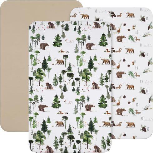 david's kids 3 Pack Mini Crib Sheets, Soft Breathable Premium Pack N