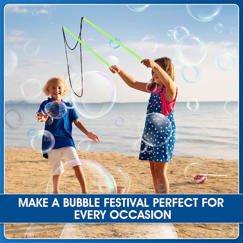 Meooeck Giant Bubble Wands - 16 Pcs Big Bubble Maker for Outdoor Bubble Toys, Birthday Party Favors for Adults Boys