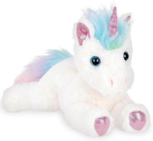 Bearington Collection 10-Inch Unicorn Stuffed Animal Plush - Rainbow Shimmers White - Soft Fluffy Magical Gift for Kids