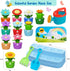 Set Montessori Flower Garden Building Toy for Toddlers, Gardening with Watering Can, Shovel, Rake, Shape & Color