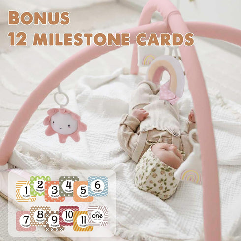 Tummy 6 Washable Time Mat, Baby Play Gym with Featured Toys, Baby Gym for Infant & Toddler, Larger Baby Play Mat