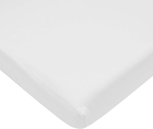 TL Care Supreme Mini Crib Sheet, 100% Natural Cotton Jersey Knit, White, 24" x 38", Soft Breathable