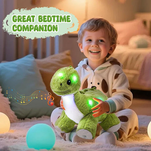 16'' Glow Guards Light up Dinosaur Stuffed Animal,LED Soft Dinosaur Plush Toy with Magic Night Lights&Lullaby,Birthday