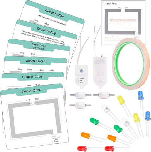 GiftAmaz Paper Circuits Kit for Kids, STEM Electric Circuit Kit, Child-Friendly Paper