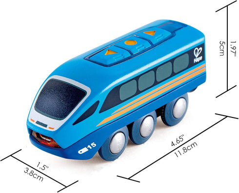 Hape Remote Control Engine Train | Kids Railway Toy with App or Button RC Vehicle, Blue