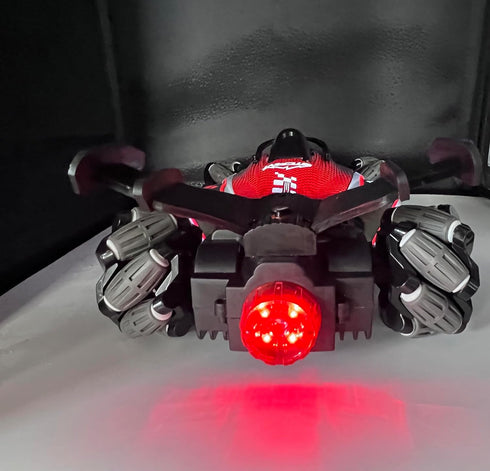 Formula Drift Car with Smoke, LED Lights, 360° Rotation, and Sound for Ultimate Drifting Experience 14"x7" (Red)