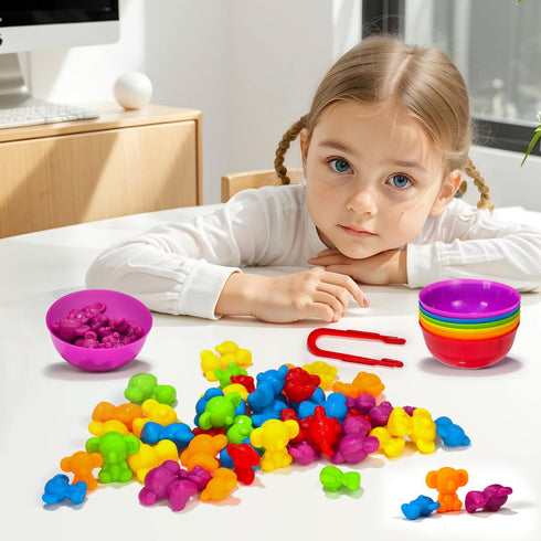 Counting Toys for Toddlers, Rainbow Koala Counters with Sorting Bowls for Preschool Learning Supplies