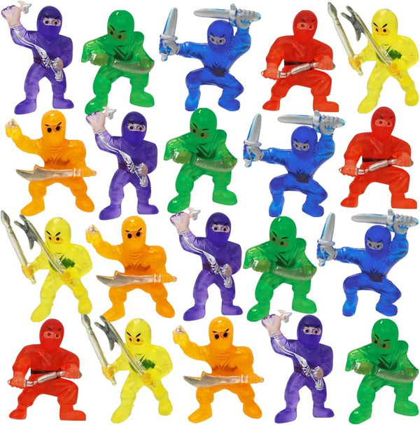 ArtCreativity Mini Ninja Figurines, Pack of 48, Assorted Colors Plastic Action Figures,