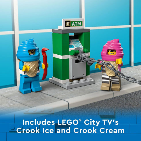 LEGO City Ice Cream Truck Police Chase Van 60314 Toy for Kids, Age 5 Plus with Splat Launcher