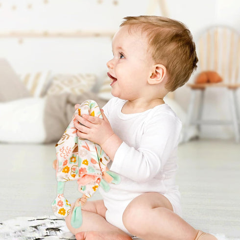 Dr.Rapeti Tag Security Blanket for Baby Infant Toddler Kid, 10x10inches Washable Sensory Toy Lovey Blanket