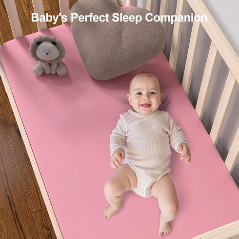 IOCCLH Pack 2-Pack Pack N Play Sheets Fitted, Fit for Standard N Play Mattress, Mini Crib Sheets,Breathable Soft Unisex