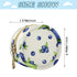 Blue Berry Round Pacifier Storage Case with Zipper, Portable Pacifier Case for Travel, Diaper Bag & Purse, Pacifier