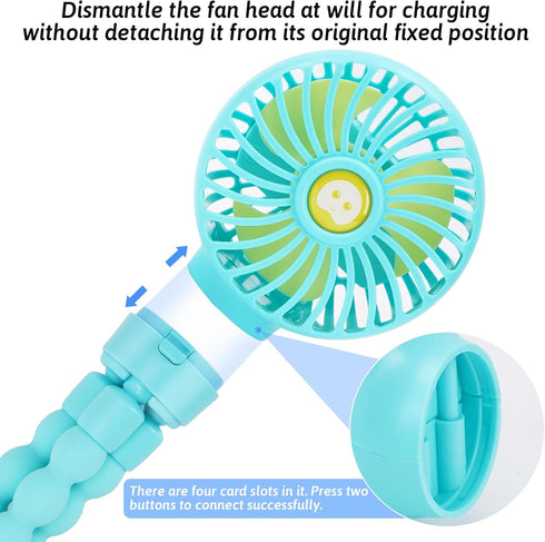 Stroller Fan Portable Personal Mini Handheld Clip-on with Flexible Tripod Desk USB Pram Fan, for Baby Stroller, Car Seat, Crib, Bike, Treadmill, Outdoor Camping, Office and Desktop by welodorir